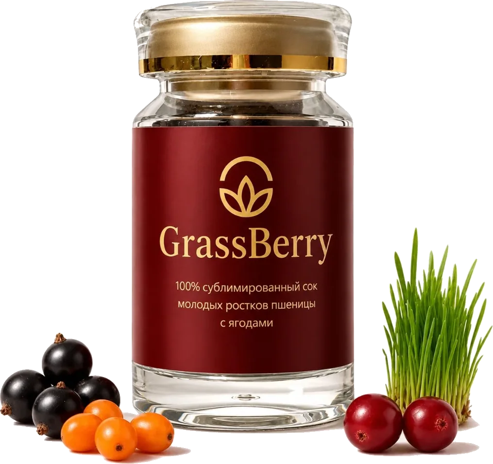 GrassBerry – банка с ягодами и ростками пшеницы