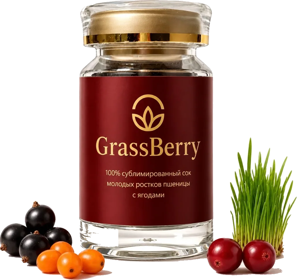 GrassBerry – банка с ягодами и ростками пшеницы