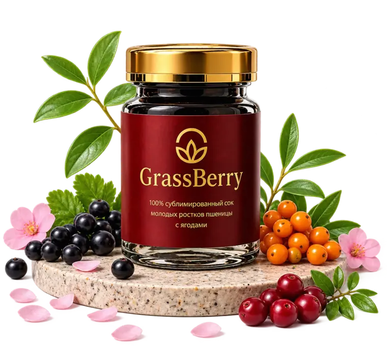 Оригинальная банка GrassBerry с ягодами